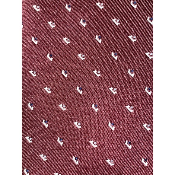 Vintage Sears Perma-Prest Fashion Collection Men's Neck Tie Maroon Block Print - Picture 2 of 4